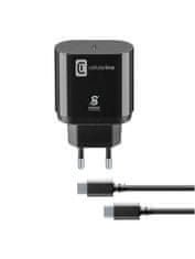 CellularLine kućni punjač USB-C 25W s Type C kabelom za Samsung Galaxy S21, 25W, crni