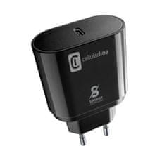 CellularLine kućni punjač USB-C za Samsung Galaxy S21, adapter, 25W, crni