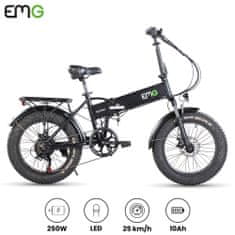 Trevi Bomber Fat EMG elektični bicikl 20, sklopivi, crni