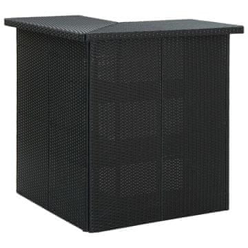 Vidaxl Kutni barski stol crni 100x50x105 cm PE ratan