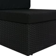 Vidaxl Vrtni set za sjedenje od 3 dijela, PE ratan, crni