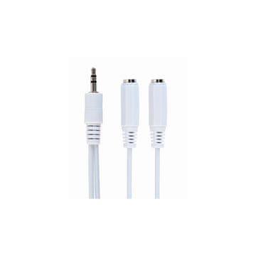 CABLEXPERT Audio kabel 1x 3.5mm M - 2x 3.5mm Ž 10cm bijeli