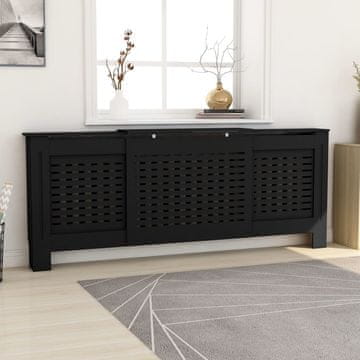 Vidaxl Poklopac za radijator, MDF, crni, 205 cm