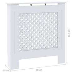 Vidaxl Pokrov za radijator MDF bijeli 78 cm