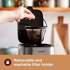 VonShef filter aparat za kavu od nehrđajućeg čelika, 1,5 L