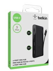 Belkin USB-C 4-portni mini hub, 2x USB-A, 2x USB-C (F4U090btBLK)