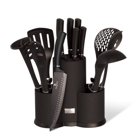 Berlingerhaus set noževa i kuhinjskog pribora u postolju Royal Black Collection, 12 komada