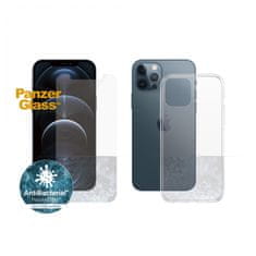 PanzerGlass Standard Antibacterial Bundle Zaštitno staklo 2u1 za Apple iPhone 12 Pro Max (PanzerGlass staklo + prozirni TPU poklopac) B2709