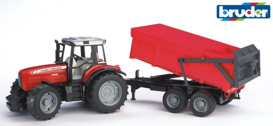 Bruder 2045 Traktor Massey Ferguson s platformom