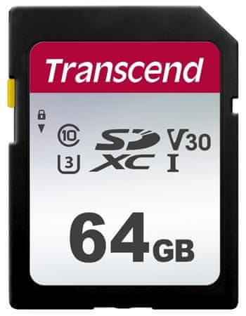 Transcend SDXC memorijska kartica 64 GB, 300S, 95/45 MB/s, C10, UHS-I U3, V30