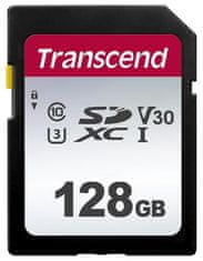 Transcend SDXC memorijska kartica 300S, 128 GB, 95/45 MB/s, C10, UHS-I U3, V30