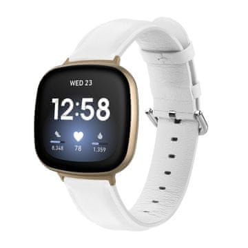 BStrap Leather Lux remen za Fitbit Versa 3, white