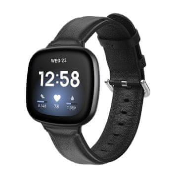 BStrap Leather Lux remen za Fitbit Versa 3, black