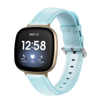 BStrap Leather Lux remen za Fitbit Versa 3, light blue
