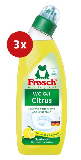 Frosch sredstvo za čišćenje wc školjke, limun, 3 x 750 ml