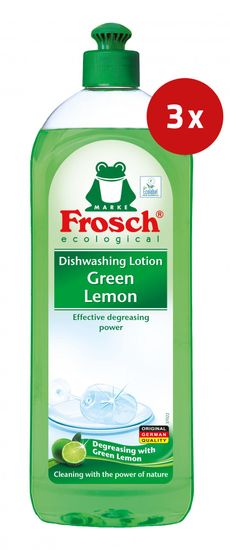 Frosch gel za pranje posuđa Green Lemon, 3 x 750 ml