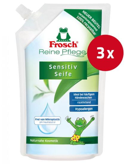 Frosch Sensitive sapun za ruke, punjenje, 500 ml, 3 kom