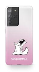 Karl Lagerfeld maskica PC/TPU Choupette Eats za Samsung Galaxy S21 Ultra KLHCS21LCFNRCPI, roza