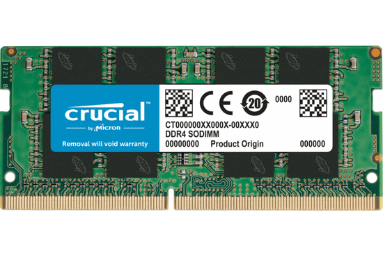 Crucial memorija (RAM), 32 GB, DDR4, 3200 MHz, CL22, SODIMM (CT32G4SFD832A)