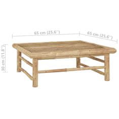 Vidaxl 3-dijelna vrtna garnitura od bambusa s tamnosivim jastucima