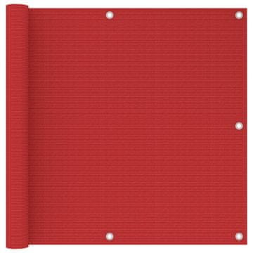 Vidaxl Balkonski zastor crveni 90 x 500 cm HDPE