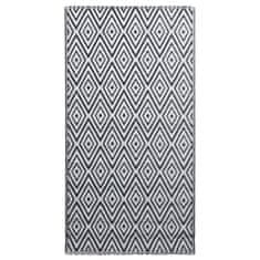 Vidaxl Vanjski tepih, bijela i crna, 120x180 cm, PP
