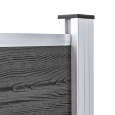 Vidaxl Set panela za ogradu WPC 699 x 105 cm crni