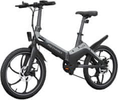 i10 električni bicikl, sklopivi, 250 W motor, 6 Shimano zupčanika, crno sivi