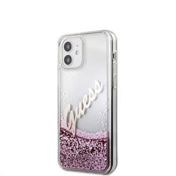Guess Liquid Glitter Vintage maskica za iPhone 12 mini GUHCP12SGLVSPI, ružičasta