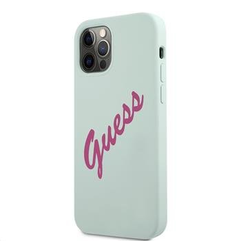 Guess Silicone Vintage Fuschia Script zaštitna maska za iPhone 12 Pro Max, silikonska, plava