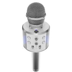 MG Bluetooth Karaoke mikrofon s zvučnikom, srebro