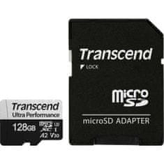 Transcend Micro SDXC memorijska kartica, 128 GB, 340S, 160/125 MB/s, C10, U3, V30, A2 + SD adapter