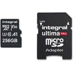 Integral Professional High Speed microSDXC memorijska kartica, 256 GB, 180 MB/s, V30, UHS-I, U3 + SD adapter