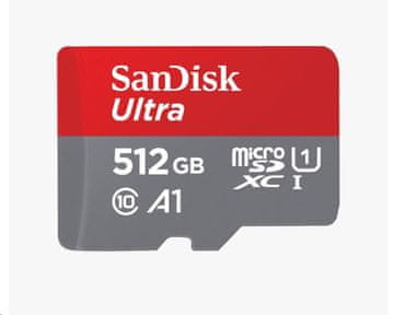 SanDisk Micro SDXC Ultra memorijska kartica, 512 GB, 100 MB/s, UHS-I, C10 + SD adapter