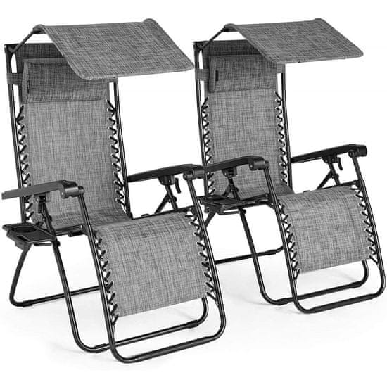 VonHaus set 2 ležaljke sa sjenilom