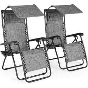 VonHaus set 2 ležaljke sa sjenilom