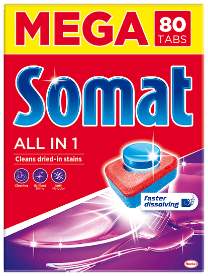 Somat tablete za perilicu suđa All in One, 80 komada