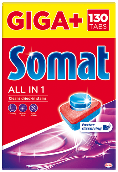 Somat tablete za perilicu posuđa All-in-One Lemon, 130 komada
