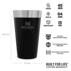 Stanley The Stacking čaša za pivo, vakuum, 0,47 l, crna