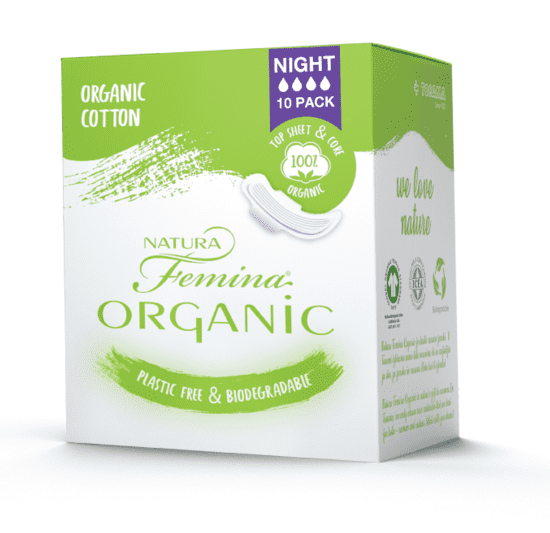 TOSAMA Natura Femina Organic BIO ulošci s krilcima, noćni, 10/1