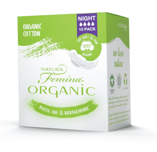  Natura Femina Organic BIO ulošci s krilcima, noćni, 10/1