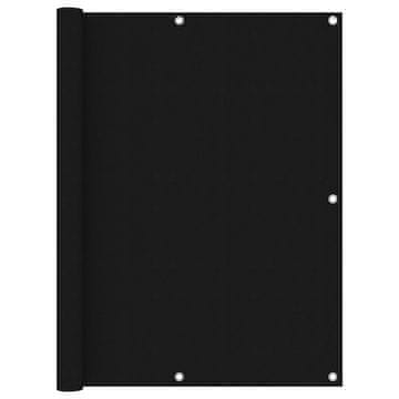 Vidaxl Balkonski zastor crni 120 x 600 cm od tkanine Oxford