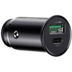 BASEUS auto punjač USB A/C, PPC, Quick Charge 4.0, VOOC, crn