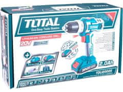 Total Aku odvijač TDLI2002E bežična bušilica/odvijač, 20V Li-ion (2x), 2000mAh, u torbici, set od 47 dijelova