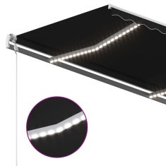 Vidaxl Tenda na ručno uvlačenje s LED svjetlima 450 x 300 cm antracit