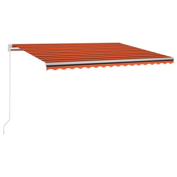 Vidaxl Tenda na ručno uvlačenje LED 400 x 350 cm narančasto-smeđa