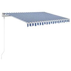 Vidaxl Tenda na automatsko uvlačenje 300 x 250 cm plavo-bijela