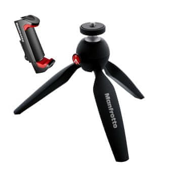 Manfrotto PIXI Mini stojalo z objemko (nosilcem) za pametni telefon z več nastavki (MTPIXIMII-B + MCPIXI) - črn