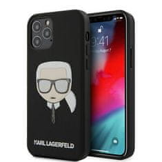 Karl Lagerfeld Karl's Head Glitter Glasses maska za iPhone 12 Pro Max, crna