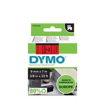 Dymo D1 traka 9 mm, crna na crvenoj podlozi, 40917 (S0720720)